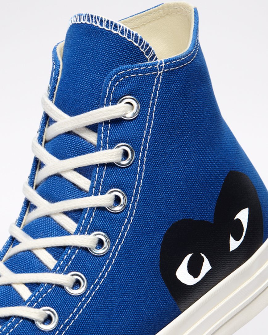 Tenis Converse x Comme des Garçons PLAY Chuck 70 Cano Alto Masculino Azuis Pretas | PT S071840